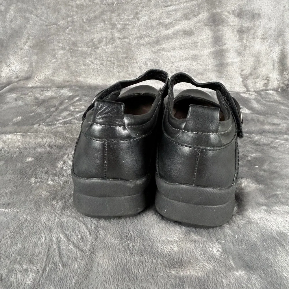 Earth Angelica Black Leather Mary Jane Comfort Flats Shoes Womens 8.5B